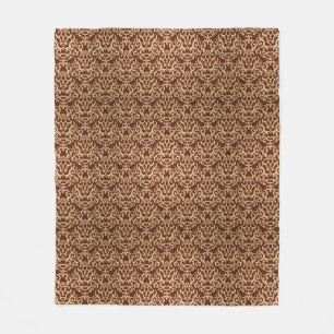 Damask pattern on gradient background fleece blanket