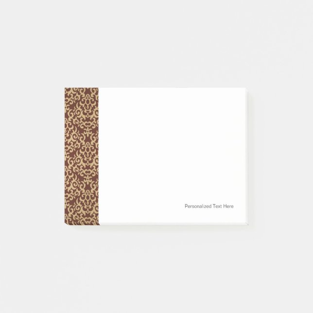 Damask pattern on gradient background post-it notes (Front)