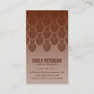Damask Pattern (Orange) Business Card