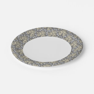 Damask pattern paper plate