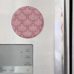 Damask Pattern, Pink Damask, French Damask Magnet