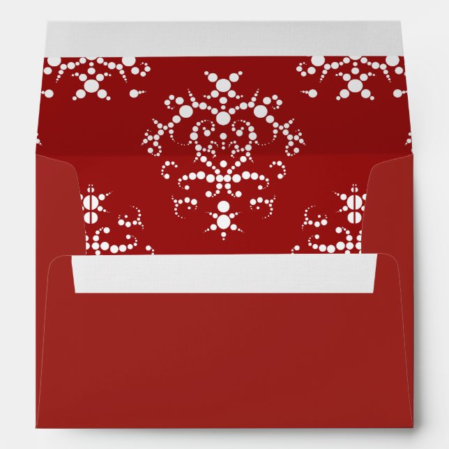 Damask Pattern, Red Damask, French Damask Envelopes (Back (Bottom))