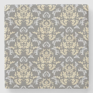 Damask pattern stone coaster