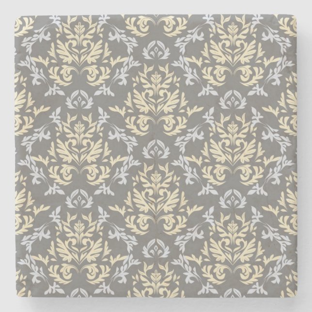 Damask pattern stone coaster (Front)