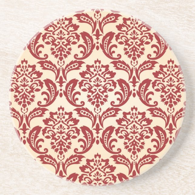Damask pattern wallpaper coaster (Front)