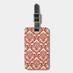 Damask pattern wallpaper luggage tag