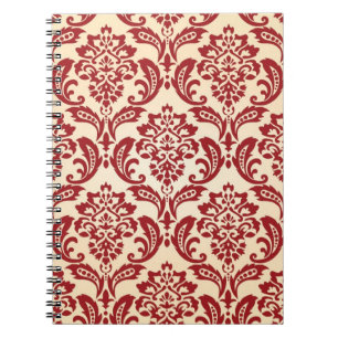 Damask pattern wallpaper spiral notebook