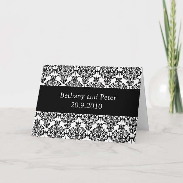 Damask pattern wedding invitations (Front)