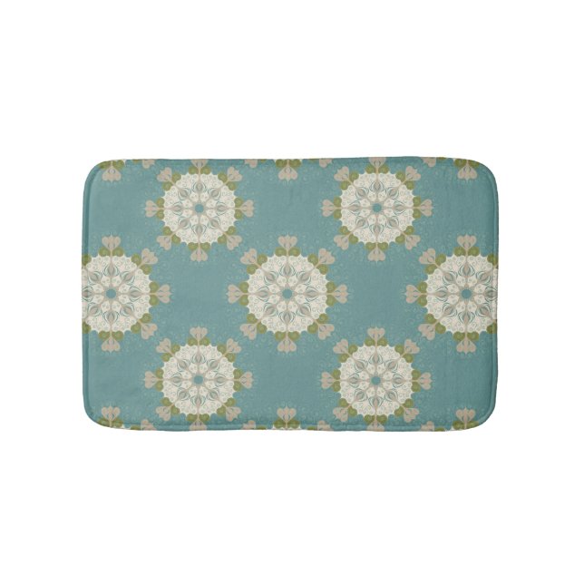Damask pattern with abstract elements bath mat (Front)