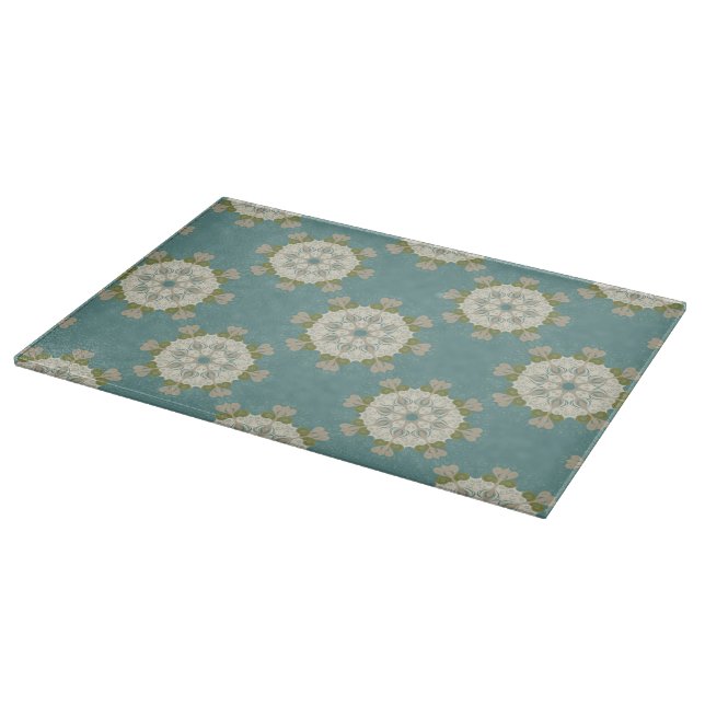 Damask pattern with abstract elements cutting board (Corner)