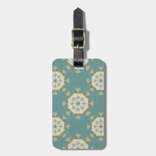 Damask pattern with abstract elements luggage tag