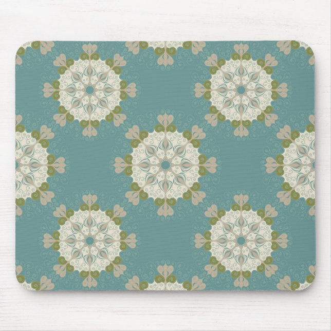 Damask pattern with abstract elements mouse pad (Front)