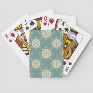 Damask pattern with abstract elements playing cards