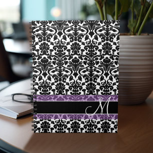 Damask Pattern with Monogram Notebook
