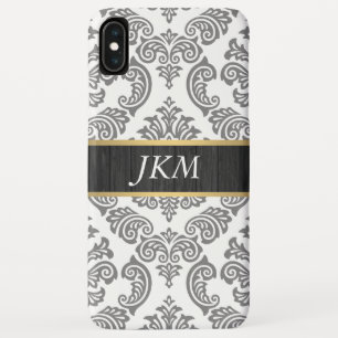 Damask Pattern with Wood and Gold Trim Case-Mate iPhone Case