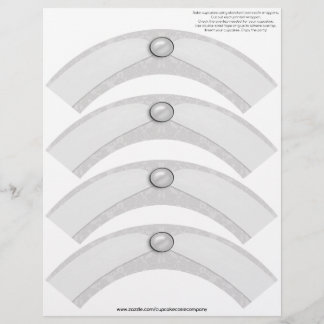 Damask Pearl Ribbon Cupcake Cosie - SILVER GREY