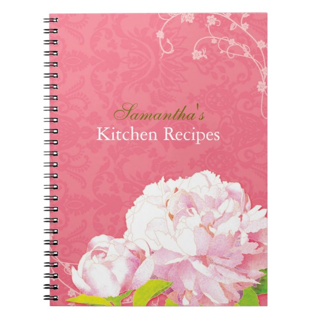 Damask Peony & Swirls Kitchen Recipe Journal (Front)
