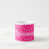 Damask pink Fashionable Coffee Diva espresso mug (Front)