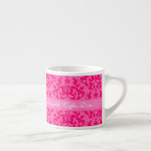Damask pink Fashionable Coffee Diva espresso mug (Right)