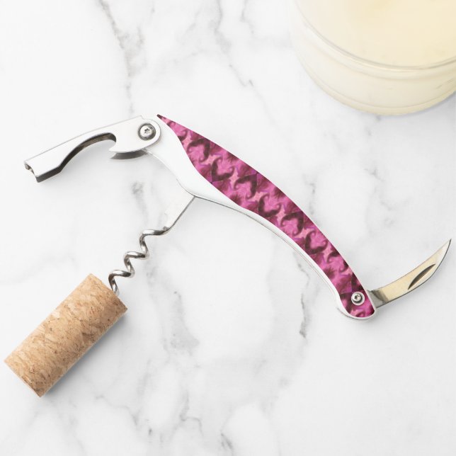 Damask Pink Hearts Corkscrew (Front)
