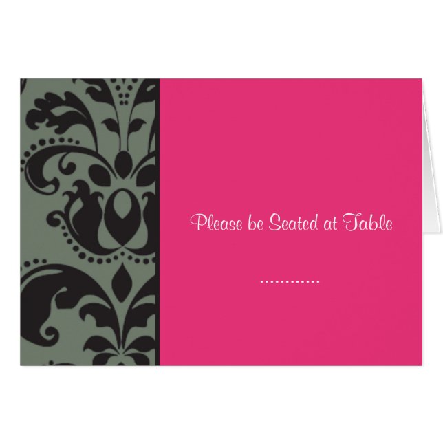 damask pink; place card (Front Horizontal)