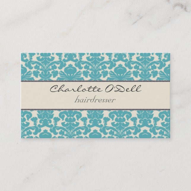 damask print business card (Front)