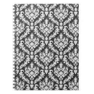 Damask Print in Grey - Gorgeous! Spiral Notebook