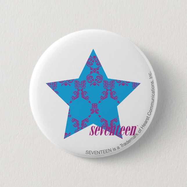Damask Purple-Aqua 2 6 Cm Round Badge (Front)