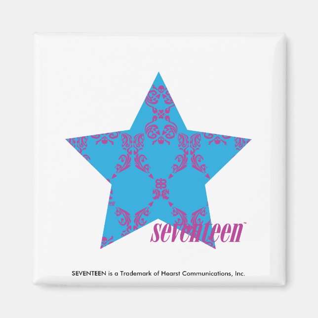 Damask Purple-Aqua 2 Magnet (Front)