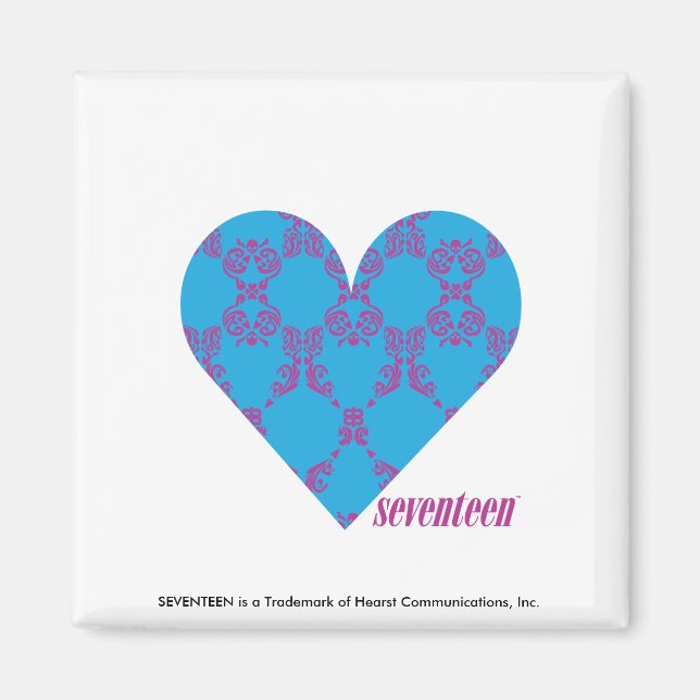 Damask Purple-Aqua 3 Magnet (Front)