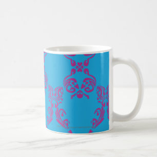 Damask Purple-Aqua Coffee Mug