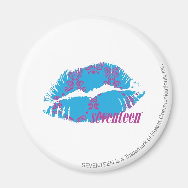 Damask Purple-Aqua Magnet (Front)