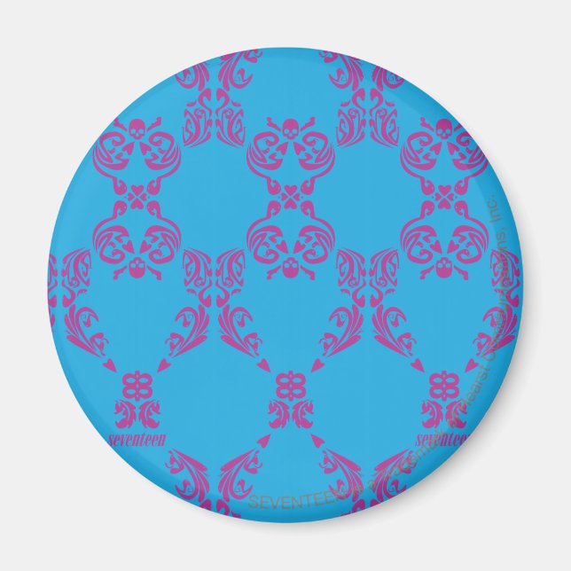 Damask Purple-Aqua Magnet (Front)
