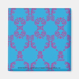 Damask Purple-Aqua Magnet