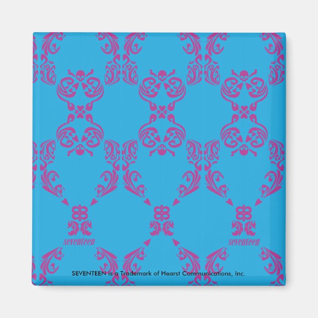 Damask Purple-Aqua Magnet (Front)