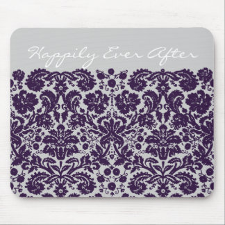 Damask Purple Wedding Mouse Pad