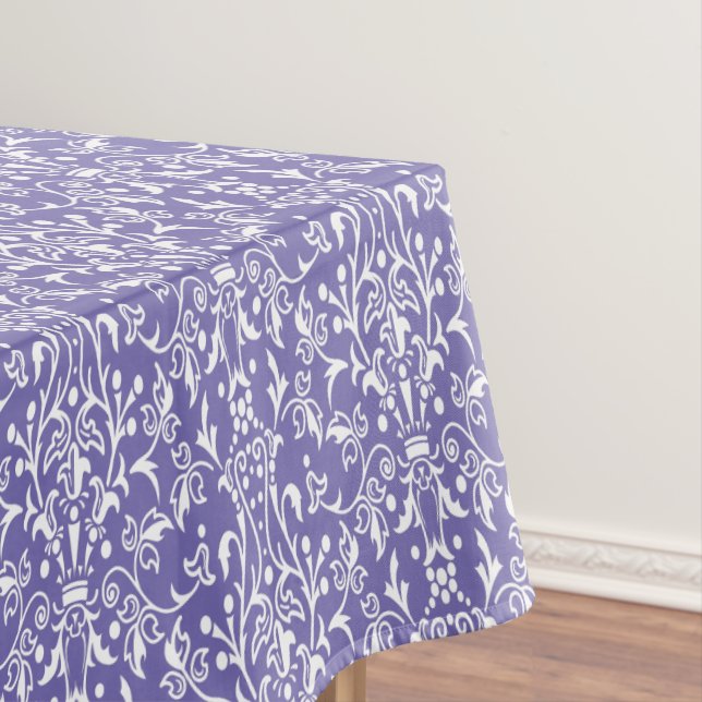 Damask Purple & White Tablecloth (In Situ)