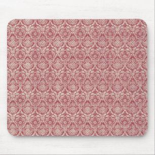 Damask Red Pattern Mouse Pad