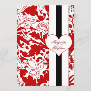 damask red rehearsal dinner invitations
