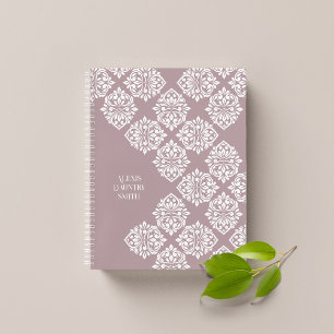 Damask Regency Abstract Geometric Pale Pink Notebook