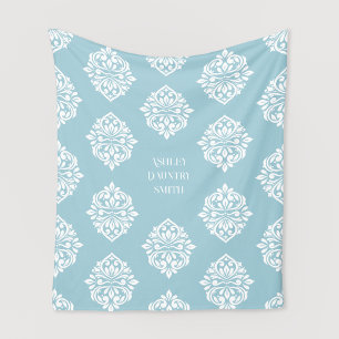 Damask Regency Classic Pale Cerulean Fleece Blanket