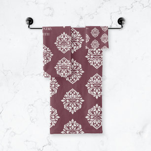 Damask Regency Classic Tuscan Red Bath Towel Set