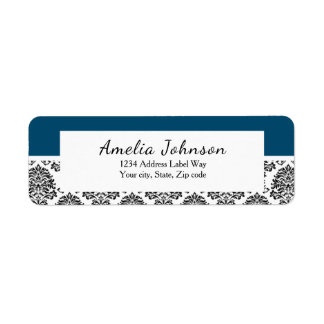 Damask return address Label MAKE IN ANY COLOR