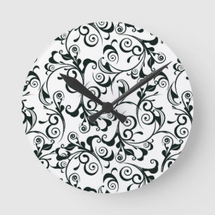 Damask Round Clock