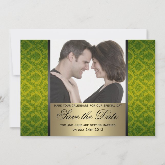Damask Save the Date Photo (Front)