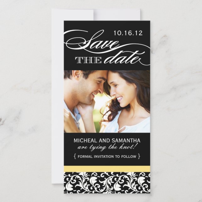 Damask Save the Date Photo Cards (Front)