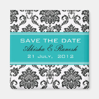 Damask Save the Date Wedding Announcement Magnet