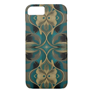  Damask Seamless Repetitive Pattern Flowers Teal Case-Mate iPhone Case