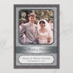 Damask Silver (25th) Anniversary Party invitation