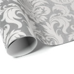 Damask Silver Grey Royal Metallic Elegant Wedding Wrapping Paper<br><div class="desc">Shiny and Chic Conceptual Floral Royal Wrapping Paper 
Can be a beautiful decor for many events like wedding,  anniversary,  birthday,  graduations,  new home,  corporate,  bridal showers etc</div>